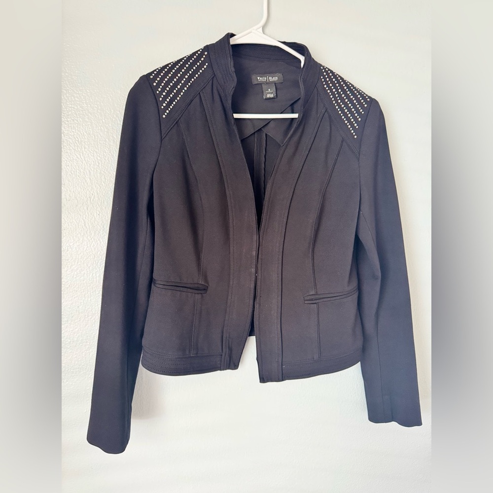 White House Black Market Studded Black Jacket | Blazer Chic 6